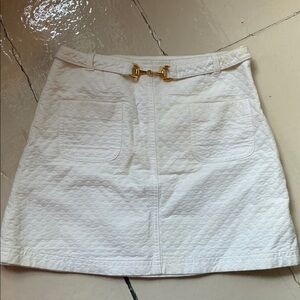 Children’s Bonpoint White Skirt with Gold Belt